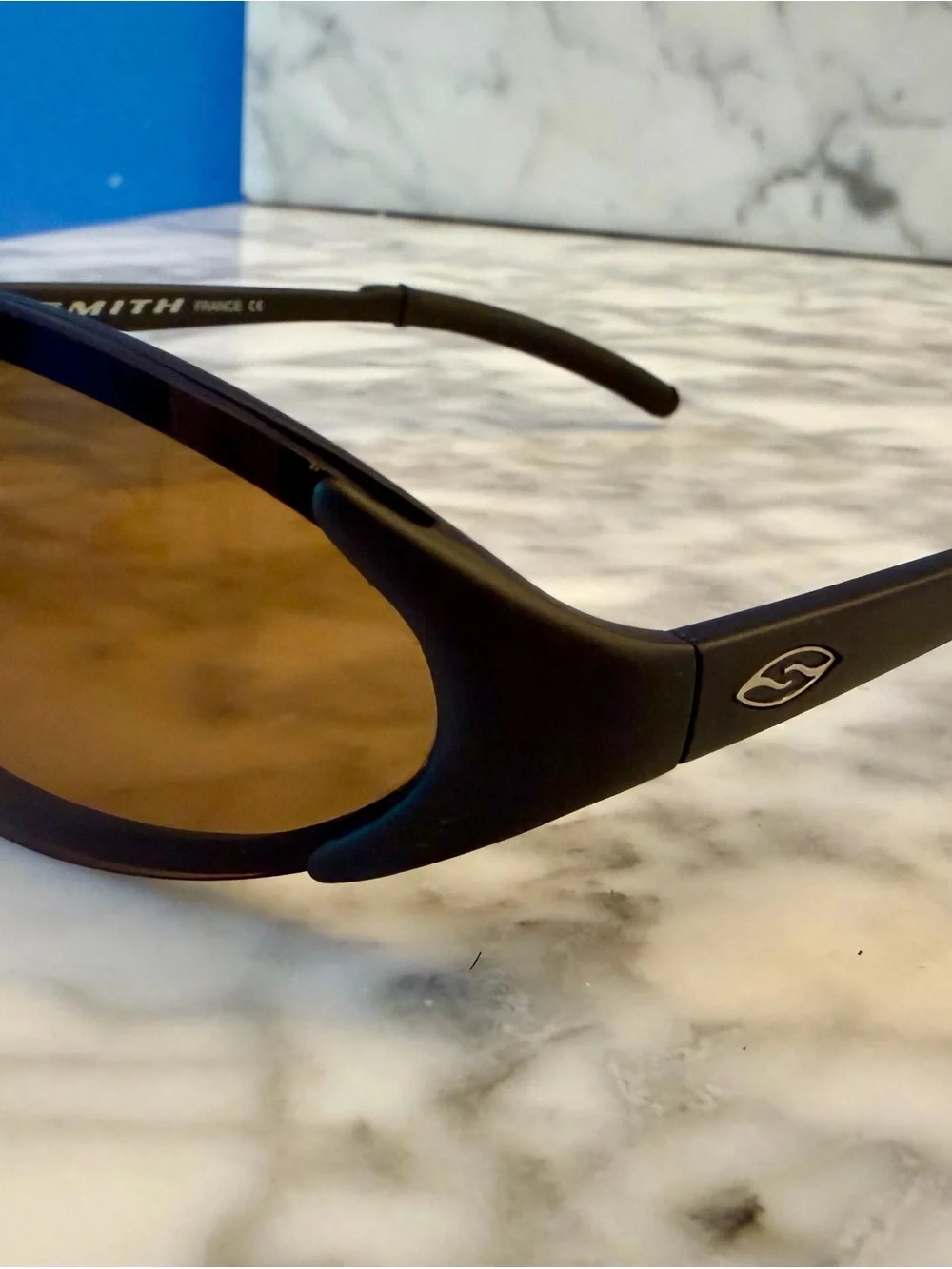 Vtg Y2K Smith Optics Slider 01 Wrap Sunglasses 90s Black Made In France